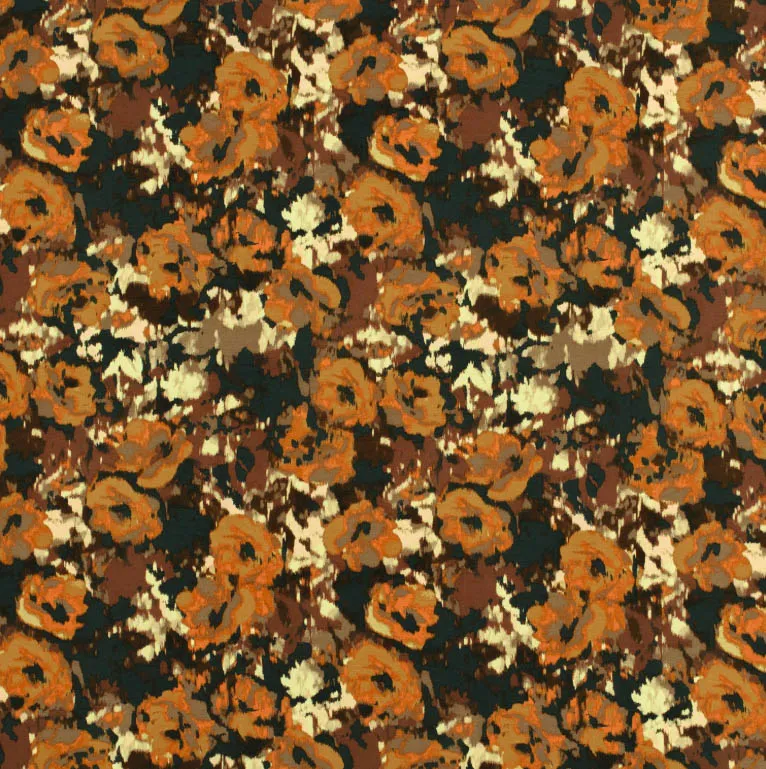 Viscosemengeling crêpe abstracte bloemen